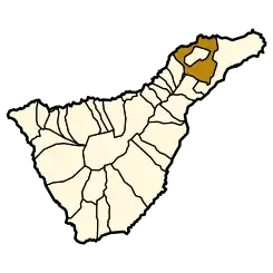 Término municipal con respecto a la isla de Tenerife